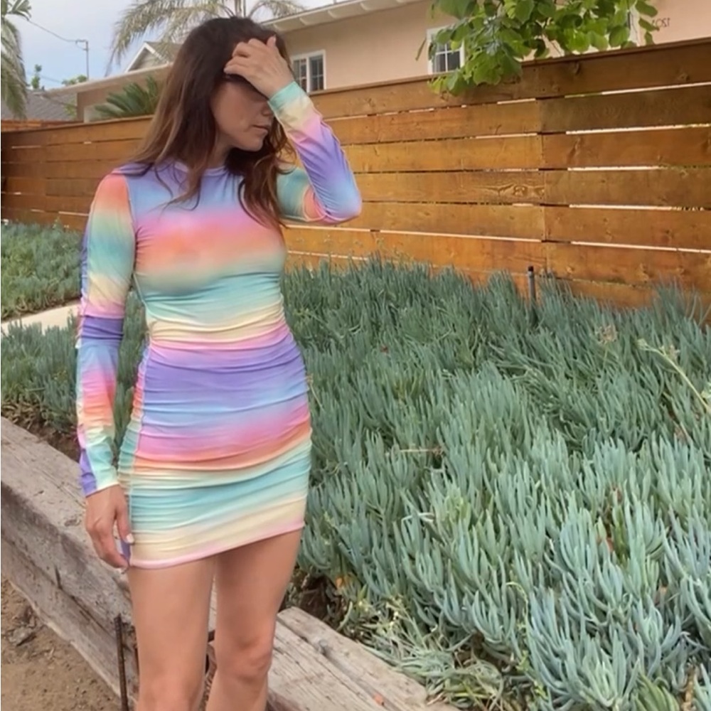 🌸ASOS Design rainbow mini dress.